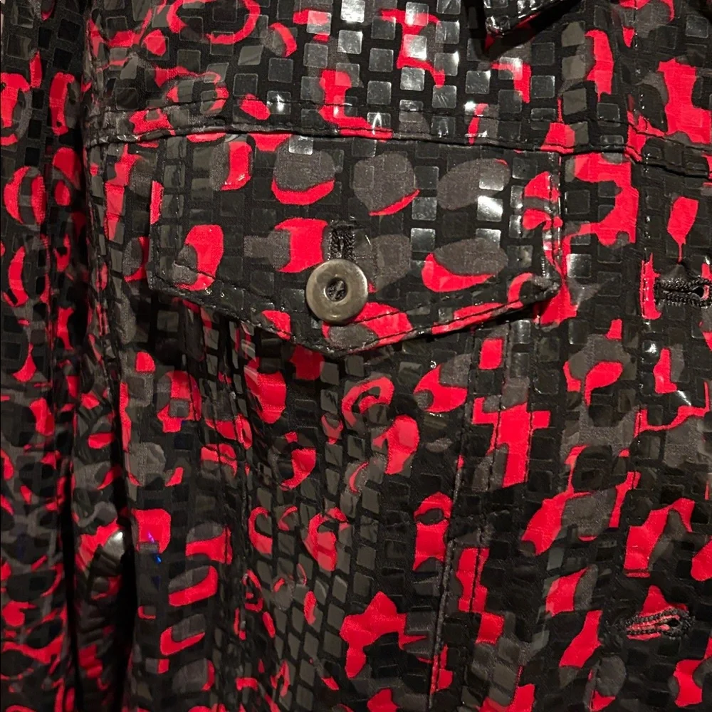 Ruby Rd. Red and Black Patterned Jean Jacket - Picture 2 of 7